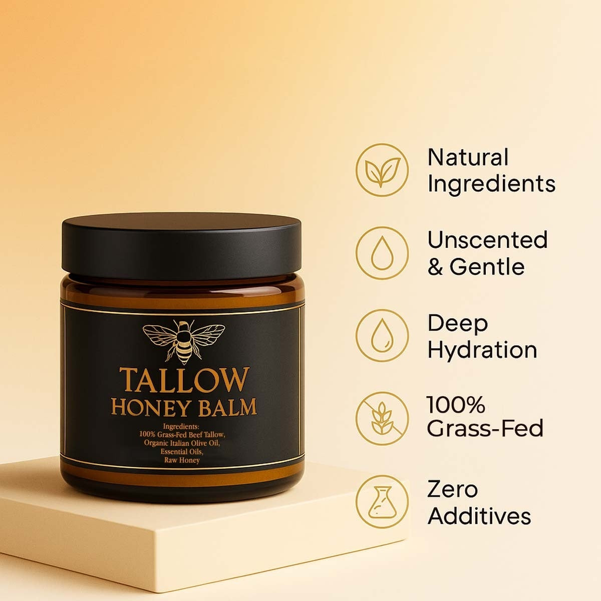 Tallow and Honey Balm Natural Formula Citrus 4oz